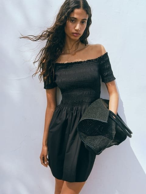 H&M Smocked Off-The-Shoulder Dress