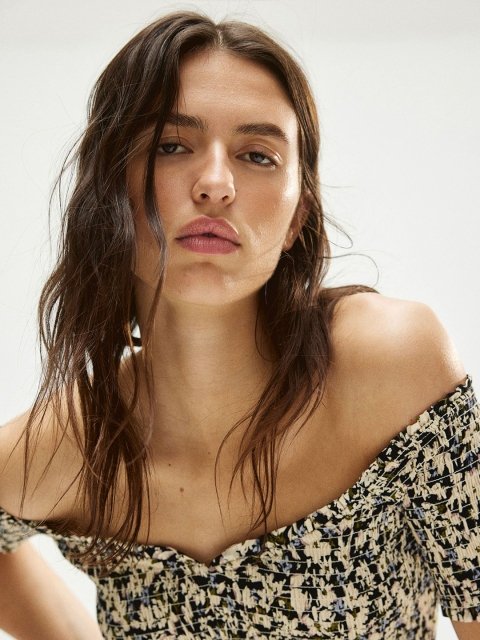 H&M Smocked Off-The-Shoulder Dress