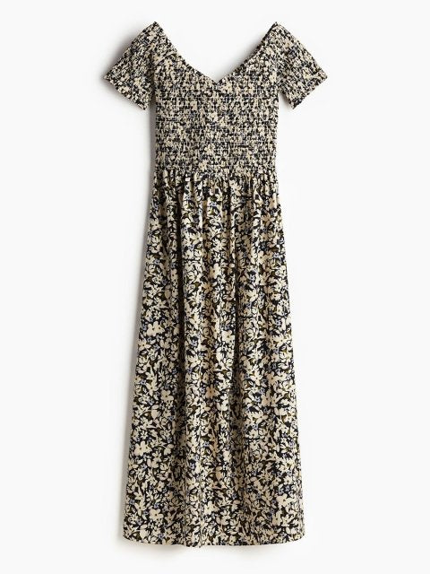 H&M Smocked Off-The-Shoulder Dress