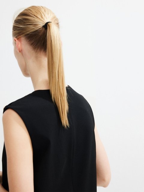 H&M Solid Button-Detail A-Line Mini Dress