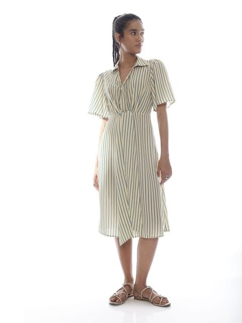 H&M Striped Bow Detail Dress