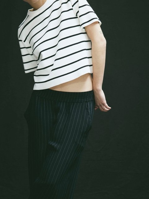 H&M Striped Knitted Round Neck Tops