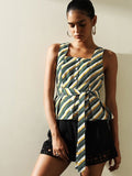 H&M Striped Peplum Top