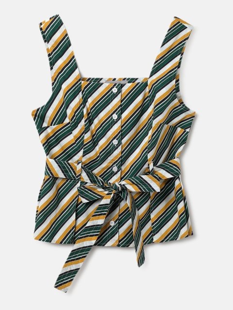 H&M Striped Peplum Top