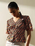 H&M Striped Peplum Top