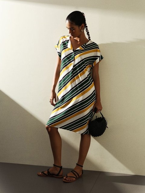 H&M Striped Short Dress