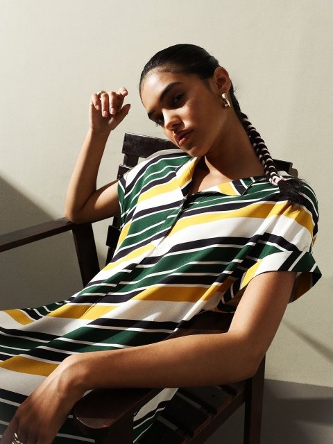 H&M Striped Short Dress