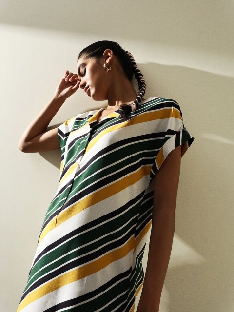 H&M Striped Short Dress