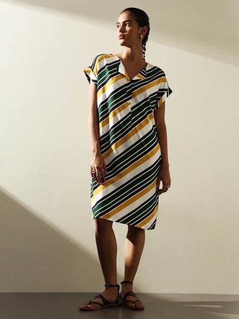 H&M Striped Short Dress