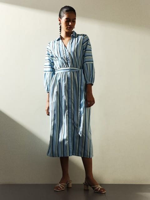 H&M Striped Wrap Dress