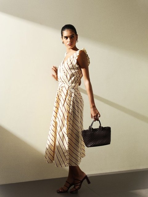 H&M Striped Wrap Dress