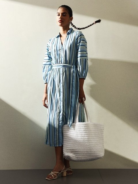 H&M Striped Wrap Dress
