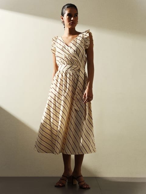 H&M Striped Wrap Dress