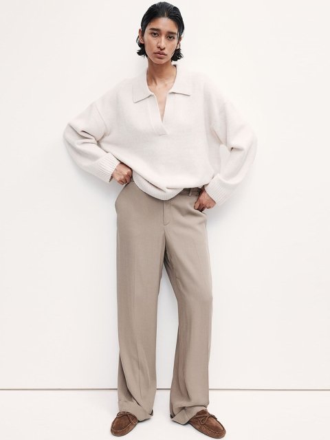 H&M Tailored Turn-Up Trousers