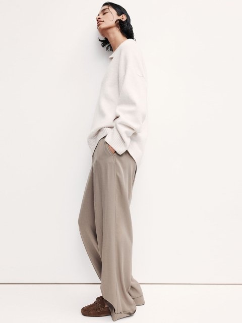 H&M Tailored Turn-Up Trousers