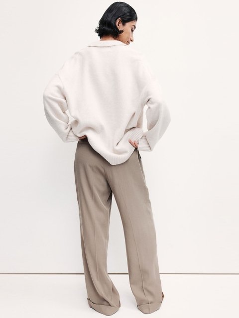 H&M Tailored Turn-Up Trousers