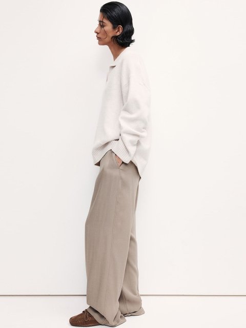 H&M Tailored Turn-Up Trousers