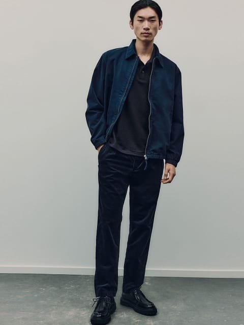 H&M Textured-Knit Polo Tshirts