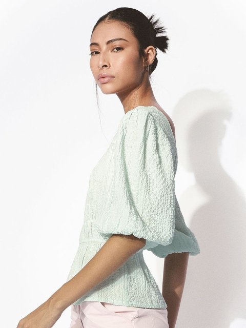 H&M Textured Peplum Top