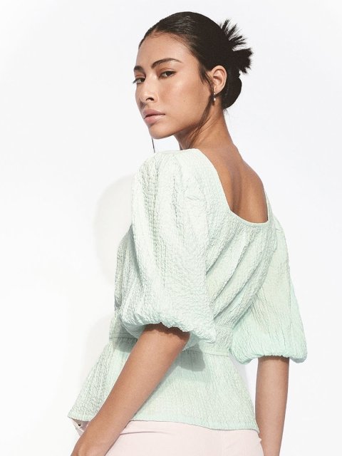 H&M Textured Peplum Top