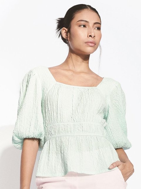 H&M Textured Peplum Top