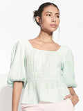 H&M Textured Peplum Top