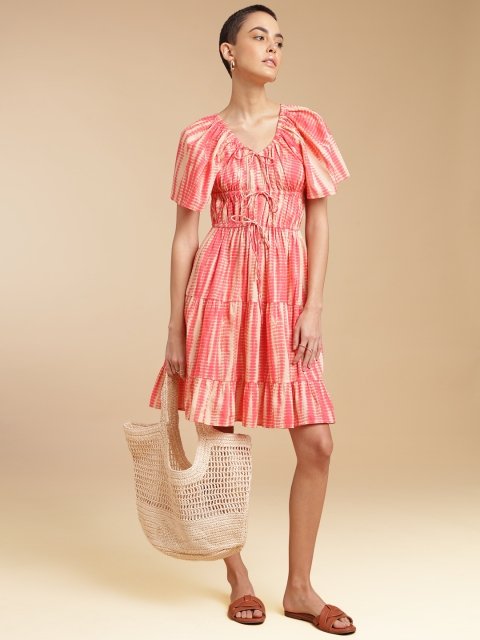 H&M Tie and Dye Fit and Flare Dress