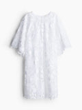 H&M Tie-Back Lace Self Design A-line Dresses