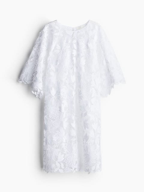 H&M Tie-Back Lace Self Design A-line Dresses