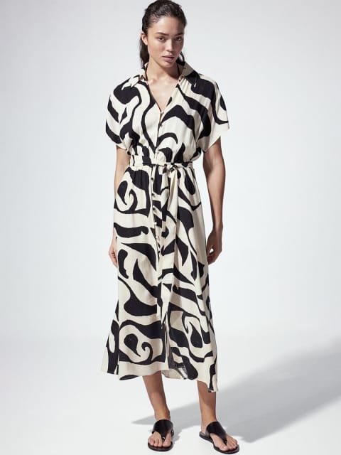 H&M Tie-Belt Shirt Dress