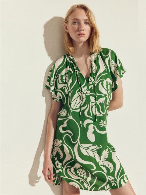 H&M Tie-Detail A-Line Dress