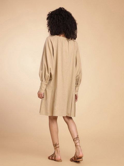 H&M Tie-Up Neck Bishop Sleeves A-Line Dress