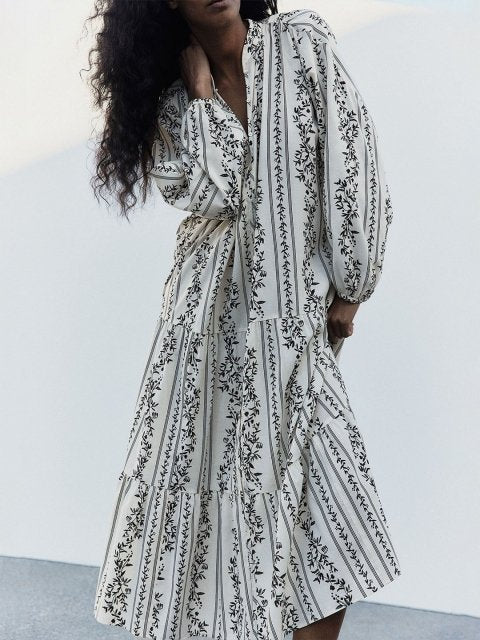 H&M Tiered Shirt Midi Dress