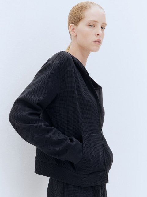 H&M Waffled Zip-Through Hoodie Sweatshirts