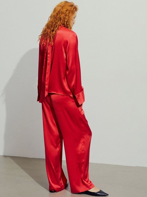 H&M Wide Satin Trousers