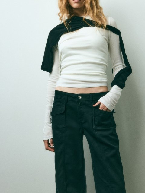 H&M Wide Twill Trousers