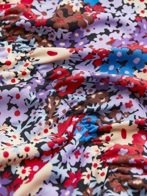 H&M Woman Multicoloured Gathered cut-out dress