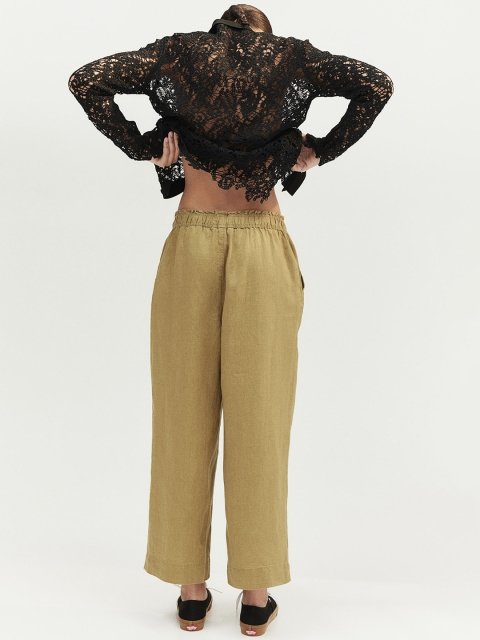 H&M Women Ankle-Length Linen Trousers