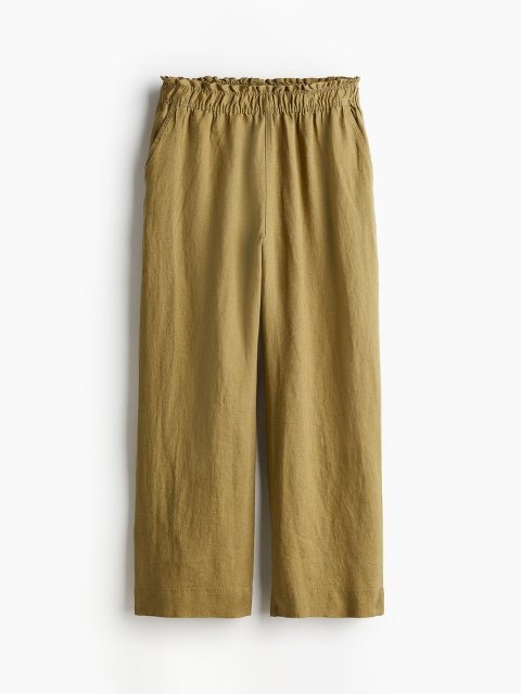 H&M Women Ankle-Length Linen Trousers