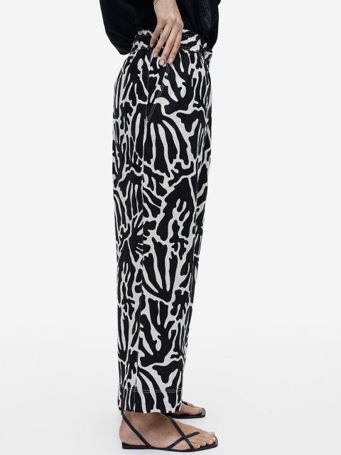 H&M Women Ankle-Length Linen Trousers