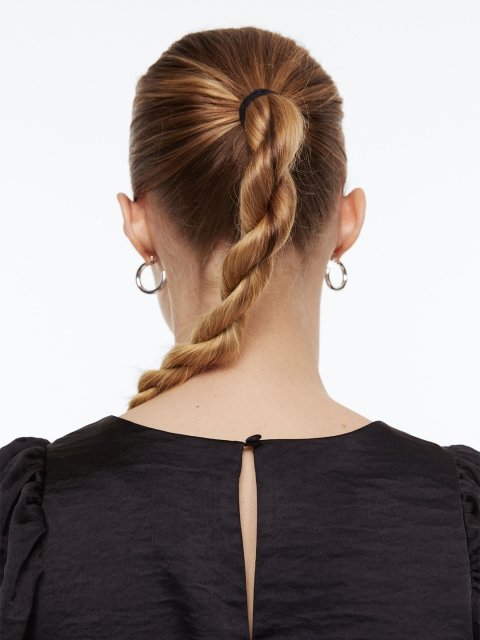H&M Women Balloon-Sleeved Crinkled Dress