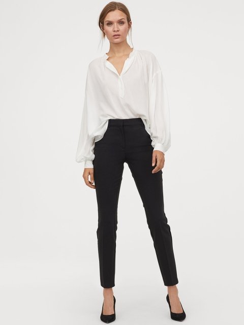 H&M Women Black Cigarette trousers