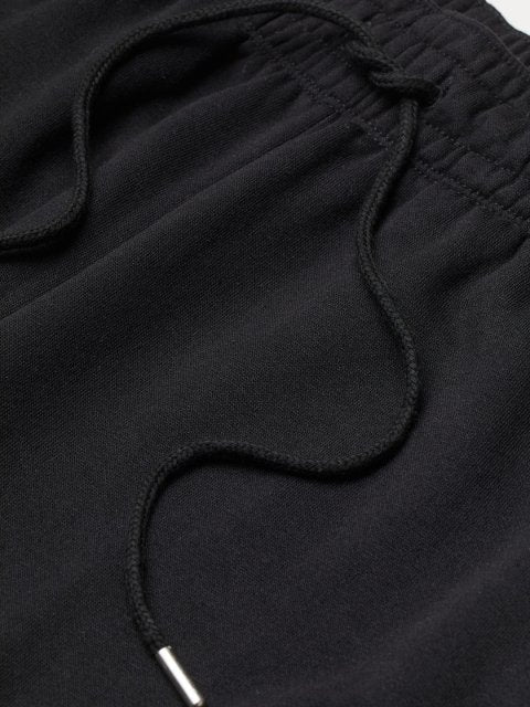 H&M Women Black Cotton-Blend Sweatpants