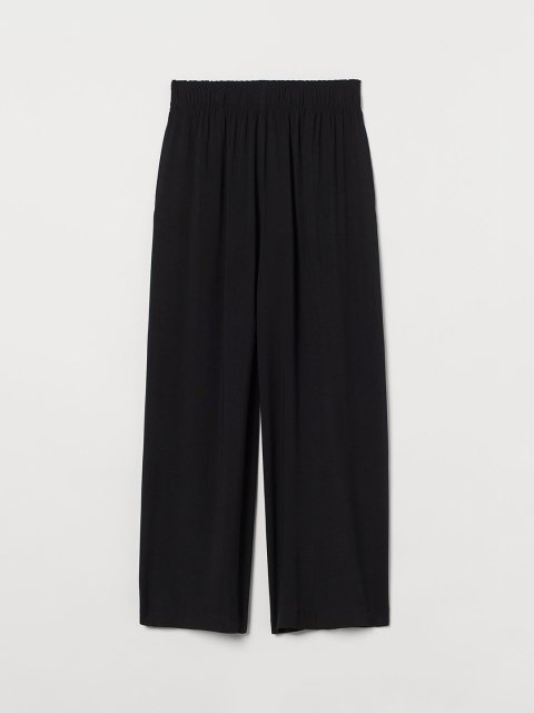 H&M Women Black Cropped Pull-On Trousers