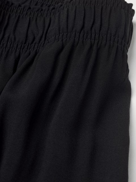 H&M Women Black Cropped Pull-On Trousers