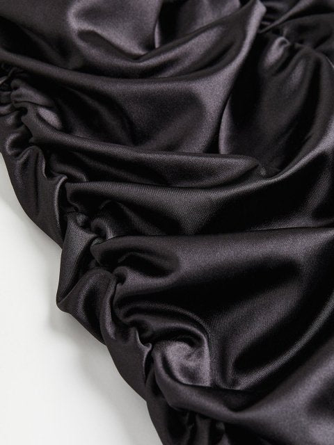H&M Women Black Gathered Bodycon Dress