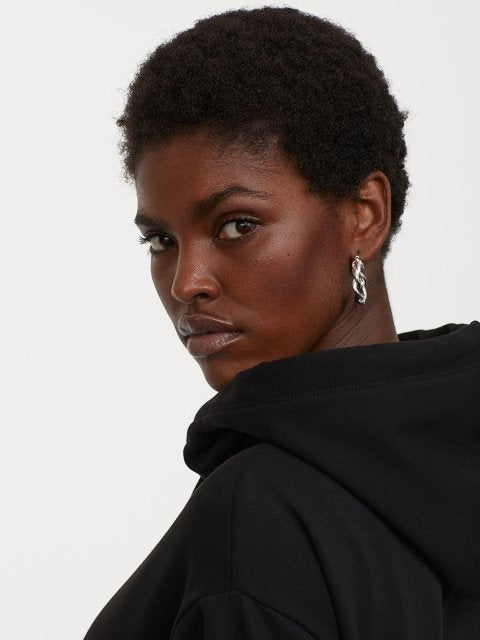 H&M Women Black Hooded Top
