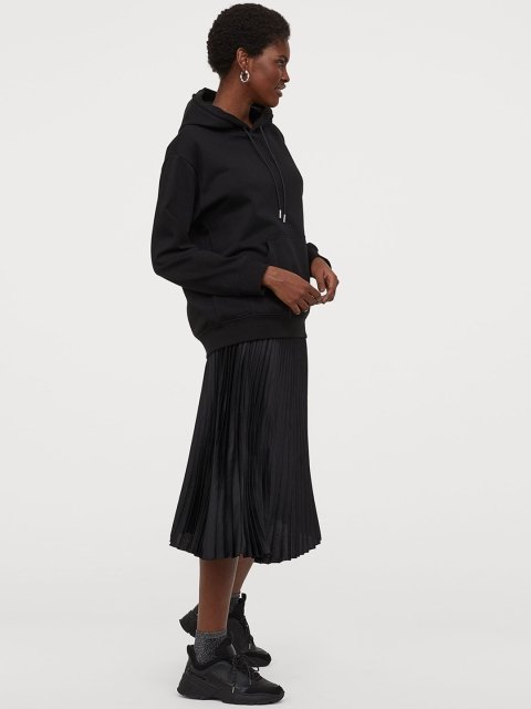 H&M Women Black Hooded Top