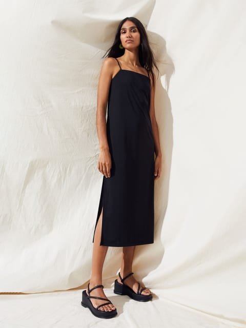 H&M Women Black Jersey Slip Dress
