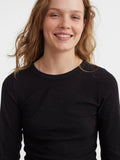H&M Women Black Ribbed Modal-Blend Top